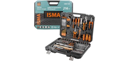 Набор инструментов 216пр. 1/4'',1/2''(6гр.)(4-27мм) ISMA ISMA-38841DS