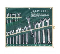 Набор ключей комбинированных 18пр.(8-19, 21, 22, 24, 27, 30, 32мм),на полотне Rock FORCE RF-5181