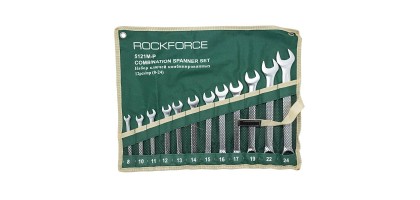 Набор ключей комбинированных 12пр. на полотне (8, 10-17, 19, 22, 24мм) Rock FORCE RF-5121
