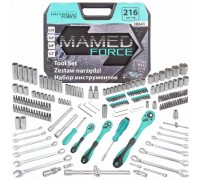 Набор инструментов 216пр. 1/4''3/8''1/2''(6гр.)(4-32мм) MAMEDFORCE MF-38841