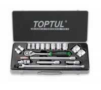 Набор головок 1/2" 10-32мм 18предм. 6гр. метал.кейс TOPTUL (GCAD1802)