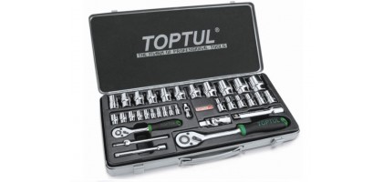 Набор головок 1/4", 1/2" 5-32мм 34предм. 6гр. метал.кейс (GCAD3402) (TOPTUL)