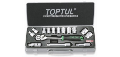 Набор головок 1/2" 8-24мм 15предм. 6гр. метал.кейс TOPTUL (GCAD1502)