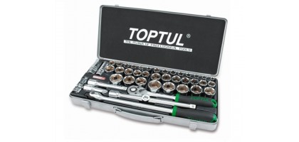 Набор головок 1/2" 8-32мм 43предм. 6гр. метал.кейс (GCAD4303) (TOPTUL)