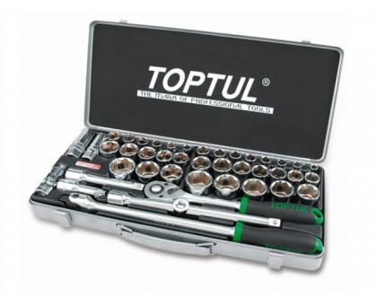 Набор головок 1/2" 8-32мм 43предм. 6гр. метал.кейс (GCAD4303) (TOPTUL)