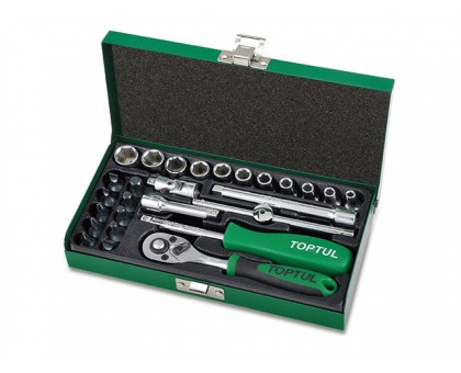 Набор головок 1/4" 4,5-13мм 27предм. 6гр. TOPTUL (GCAD2701)