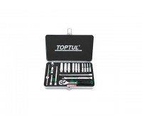 Набор головок 1/4" 4-13мм 18предм. 6гр. метал. кейс TOPTUL (GCAD1822)
