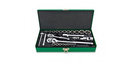 Набор головок 1/4" 1/2" 27предм. 6гр. метал.кейс TOPTUL (GCAD2802)