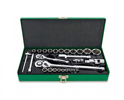 Набор головок 1/4" 1/2" 27предм. 6гр. метал.кейс TOPTUL (GCAD2802)